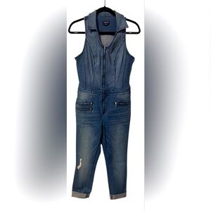 Bebe Women’s Vintage Y2K Sleeveless Stretch Jumpsuit Slim Skinny Zip Up sz 29 8